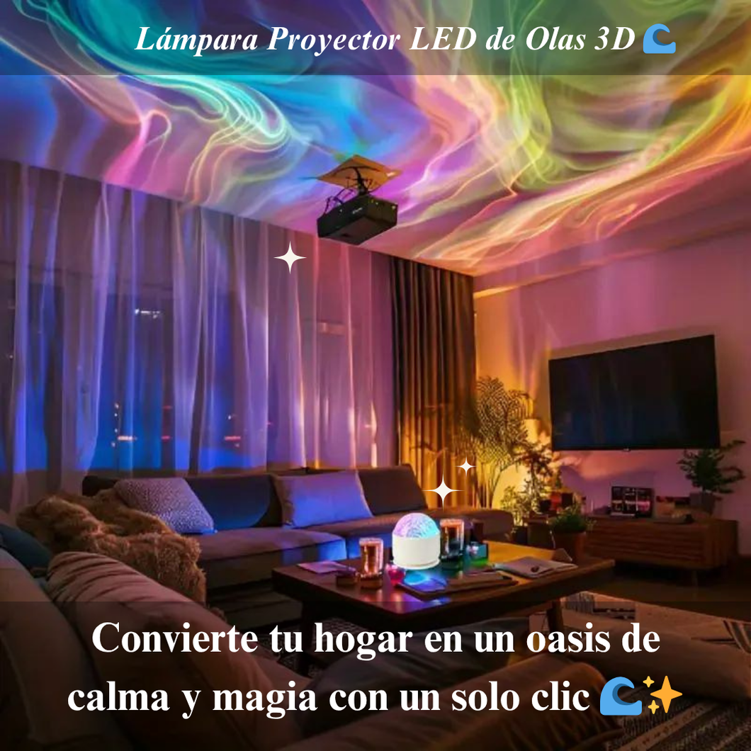 Lámpara Proyector LED de Olas 3D